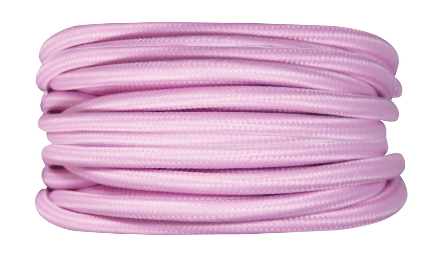 Câble tissu rose 3m - TIBELEC 