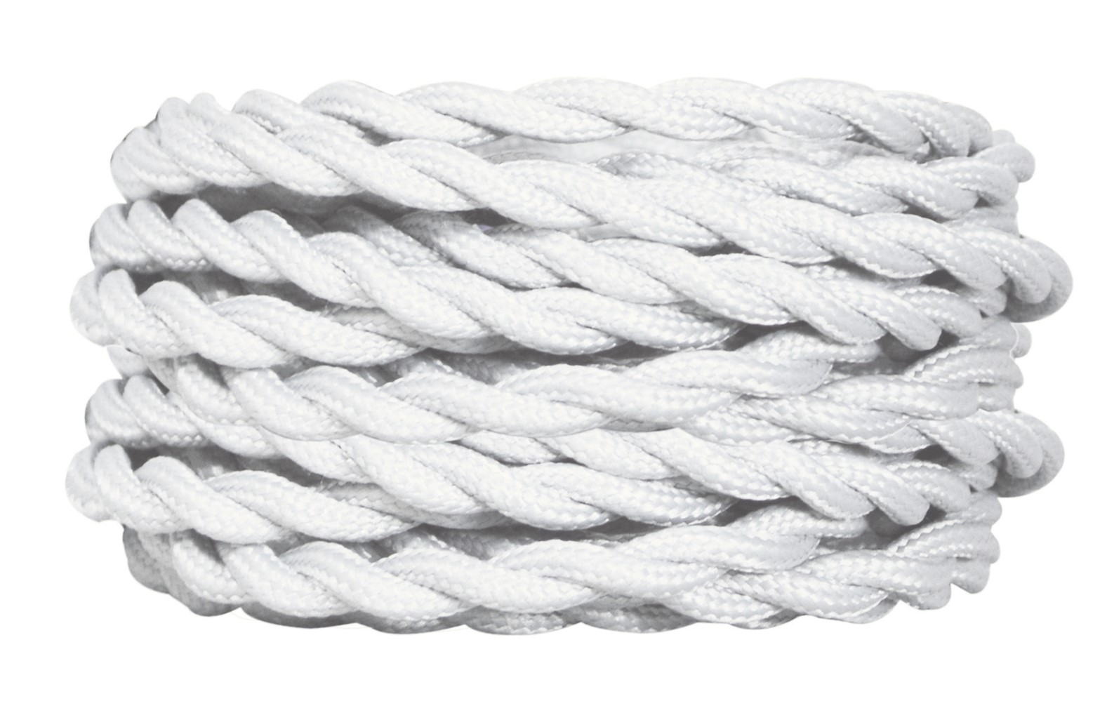 TIBELEC 2 câbles tissu torsadés blanc 3m