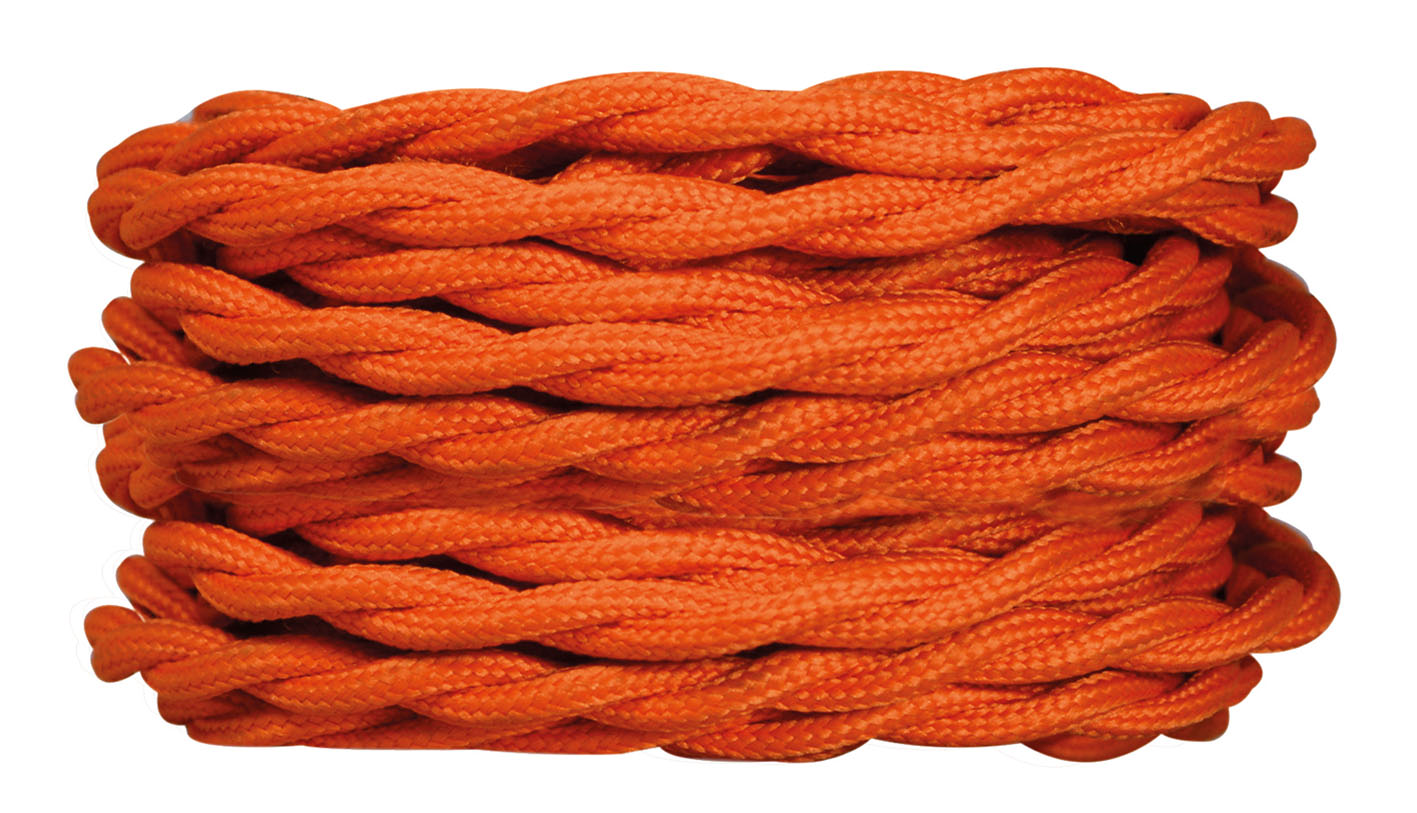 2 câbles tissu torsadés orange 3m - TIBELEC