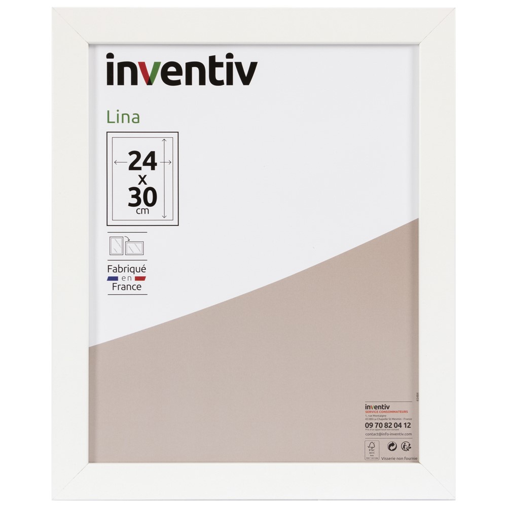 Cadre photo Lina 24x30cm Blanc - INVENTIV