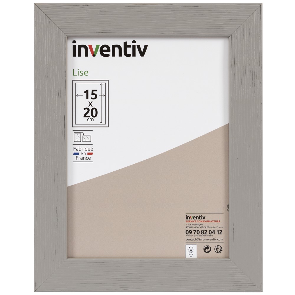 Cadre photo Lise 15x20cm Gris - INVENTIV