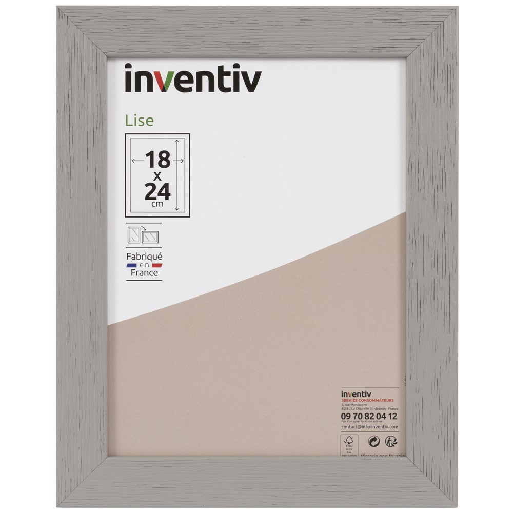 Cadre photo Lise 18x24cm Gris - INVENTIV