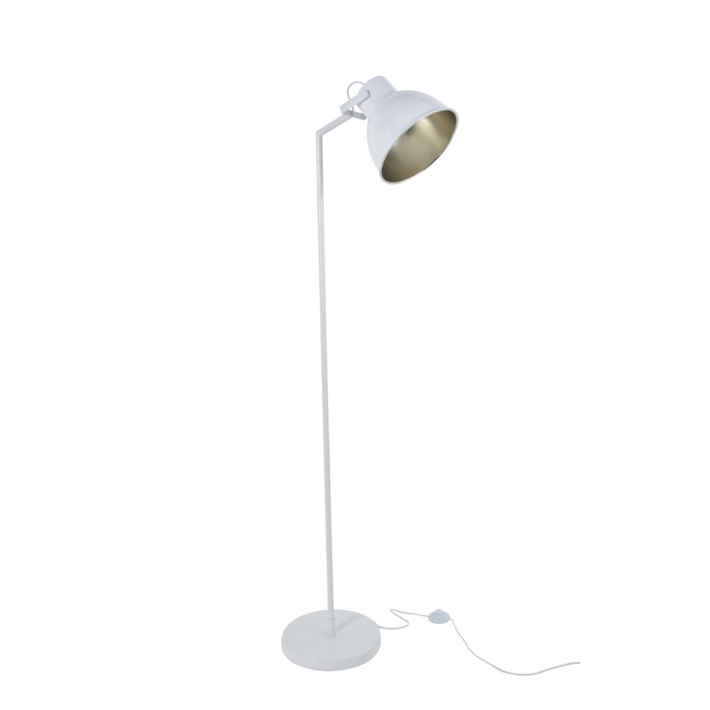 Lampadaire Dock Métal Blanc Brillant 161cm 60W - COREP