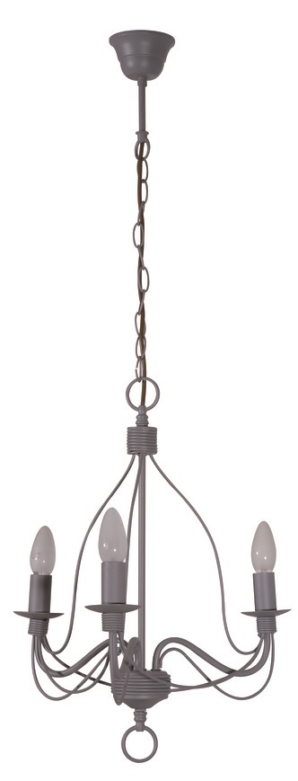 Lustre 3L en métal D44 SYMPHONIE gris HT50cm