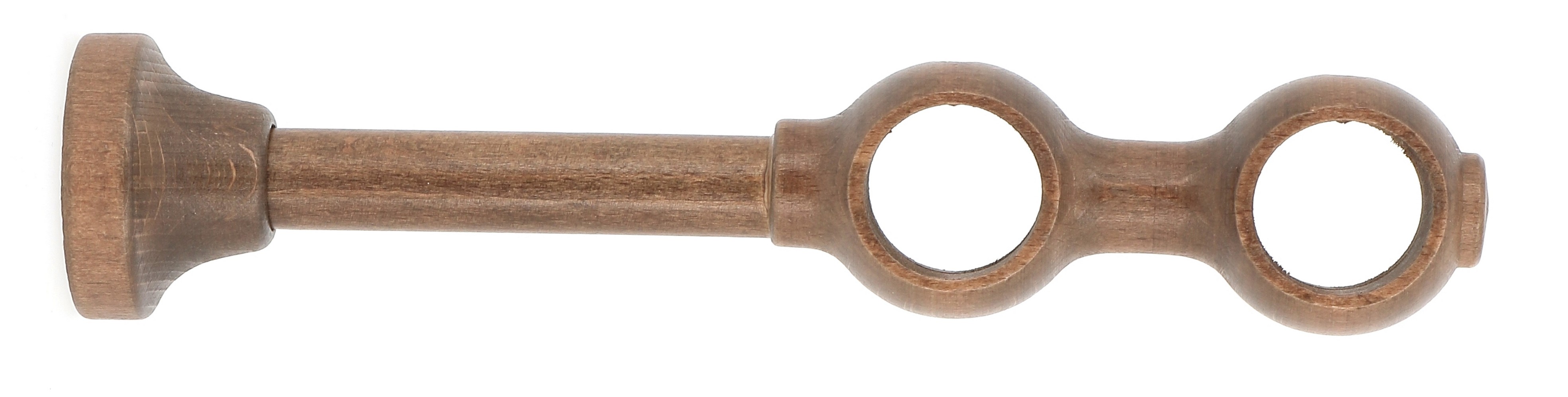 Support de barre à rideau en bois œil fermé Ø28 double 150/215mm chêne foncé - INVENTIV