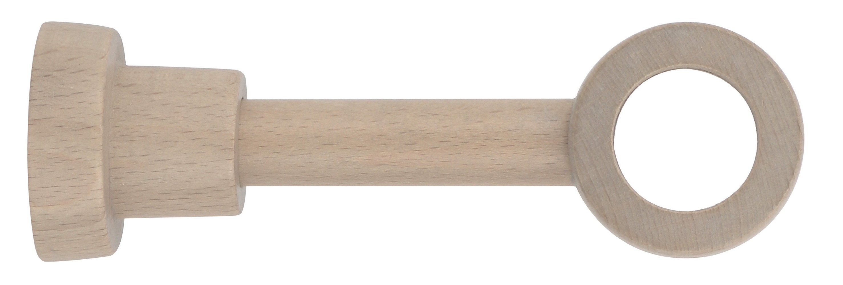 Support de barre à rideau en bois oeil fermé Ø28 85130mm naturel - INVENTIV