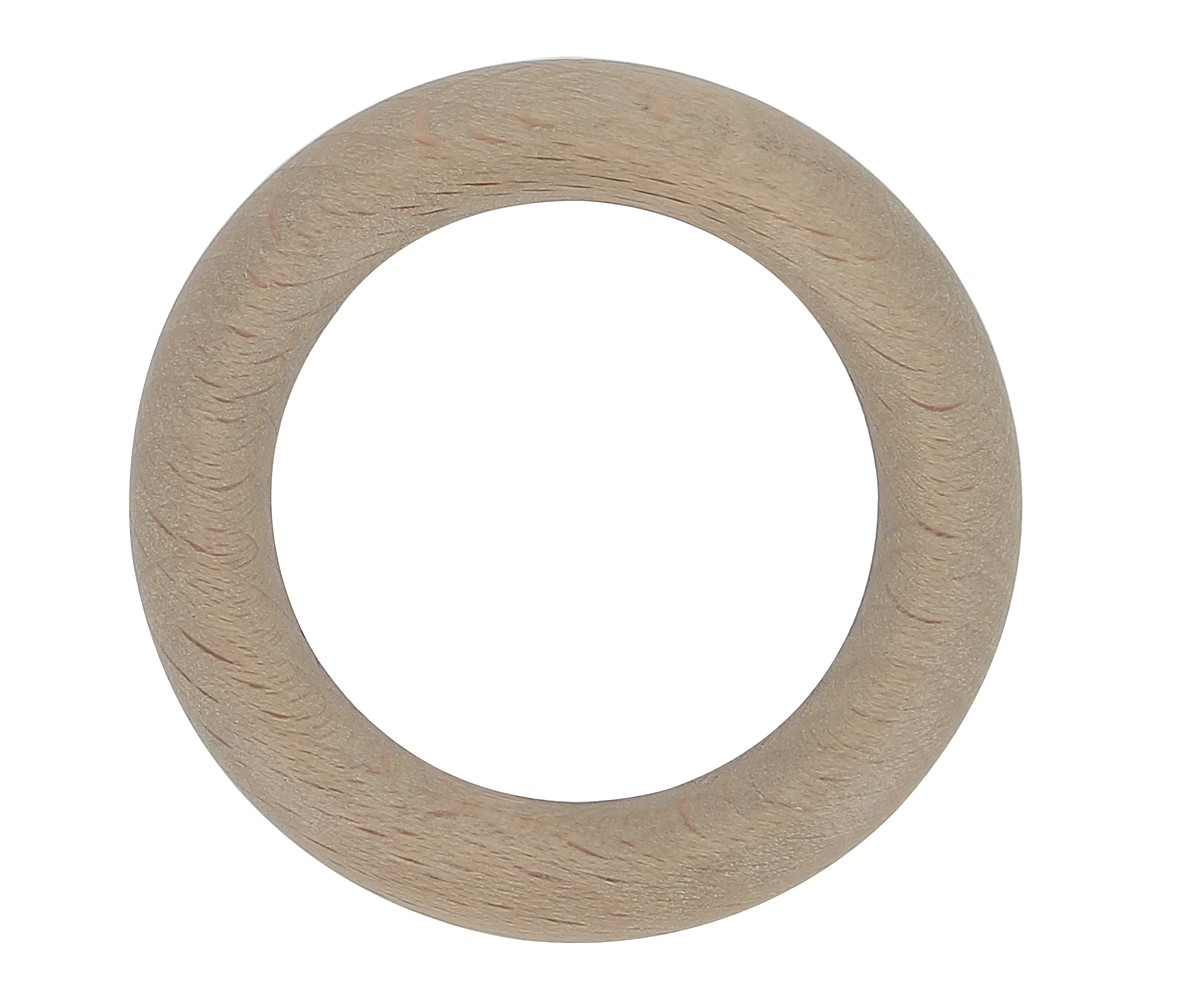 Lot de 10 anneaux en bois 56 mm pour tringle à rideaux Ø28 naturel - INVENTIV