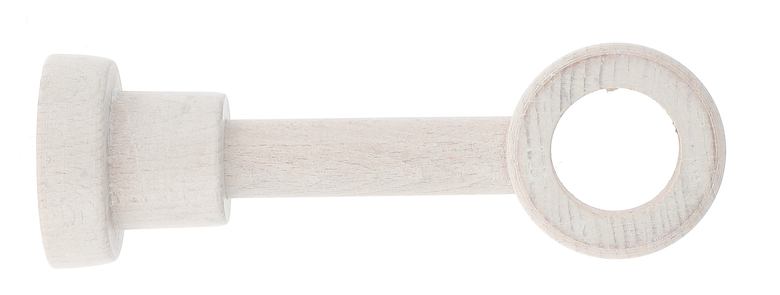 Support tige de barre à rideau en bois Ø28 ouvert 80 mm blanchi - MOBOIS 