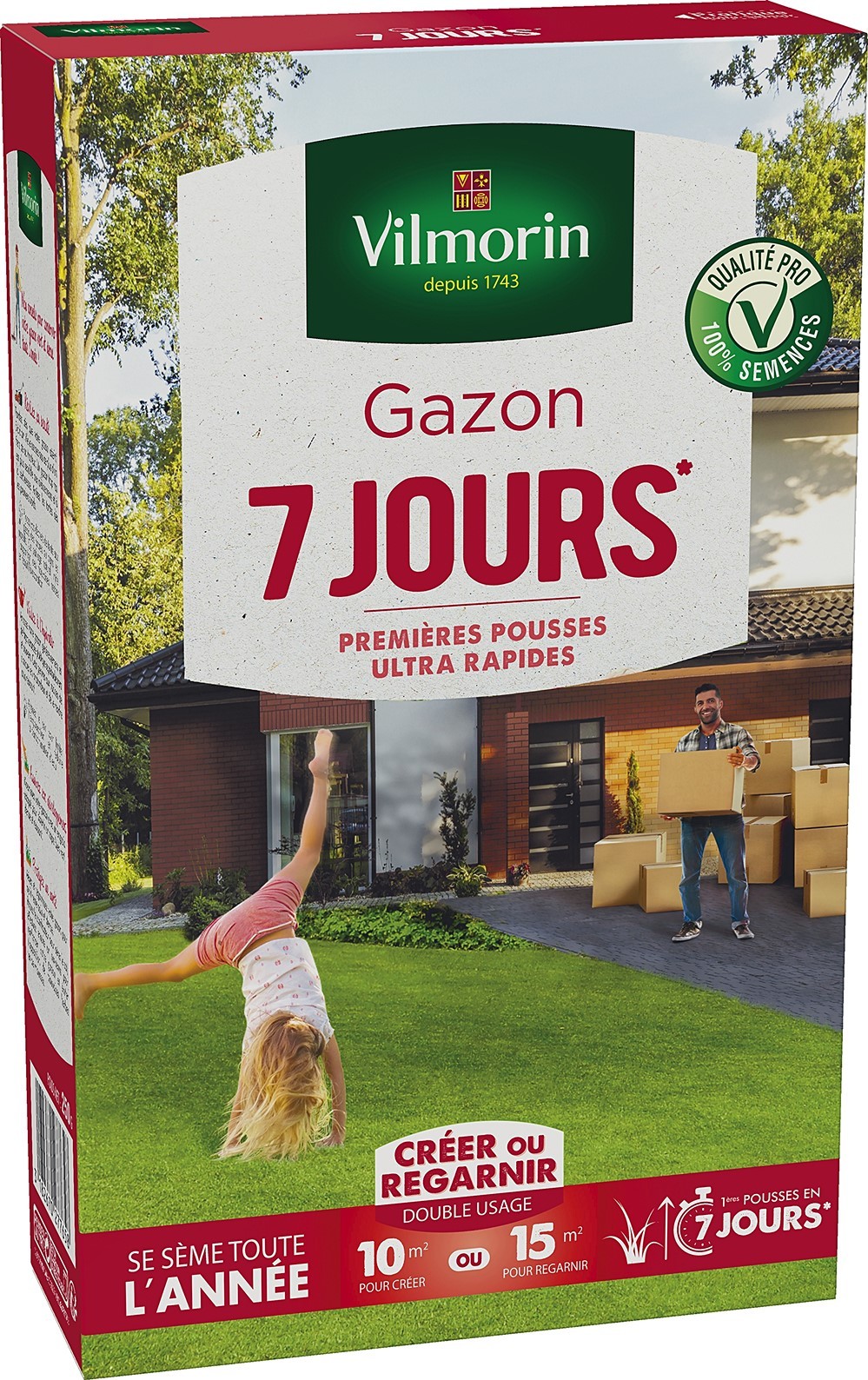 Gazon 7 jours 250gr 10-15m² VILMORIN