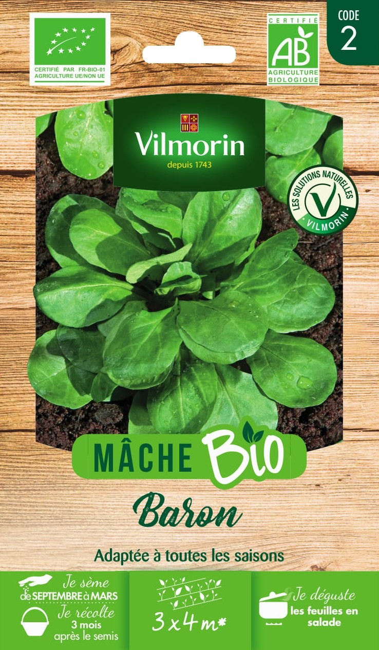 Graines Mâche Baron Bio - VILMORIN