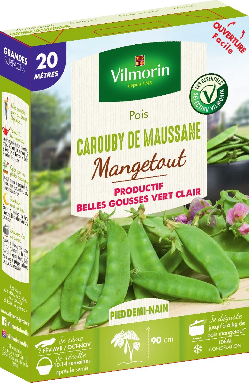 Graines Pois Mangetout Carouby de Maussane 20m - VILMORIN