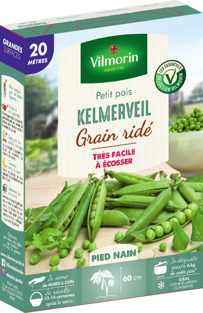 Graines Pois Nain à Grain Ridé Kelmerveil 20m - VILMORIN