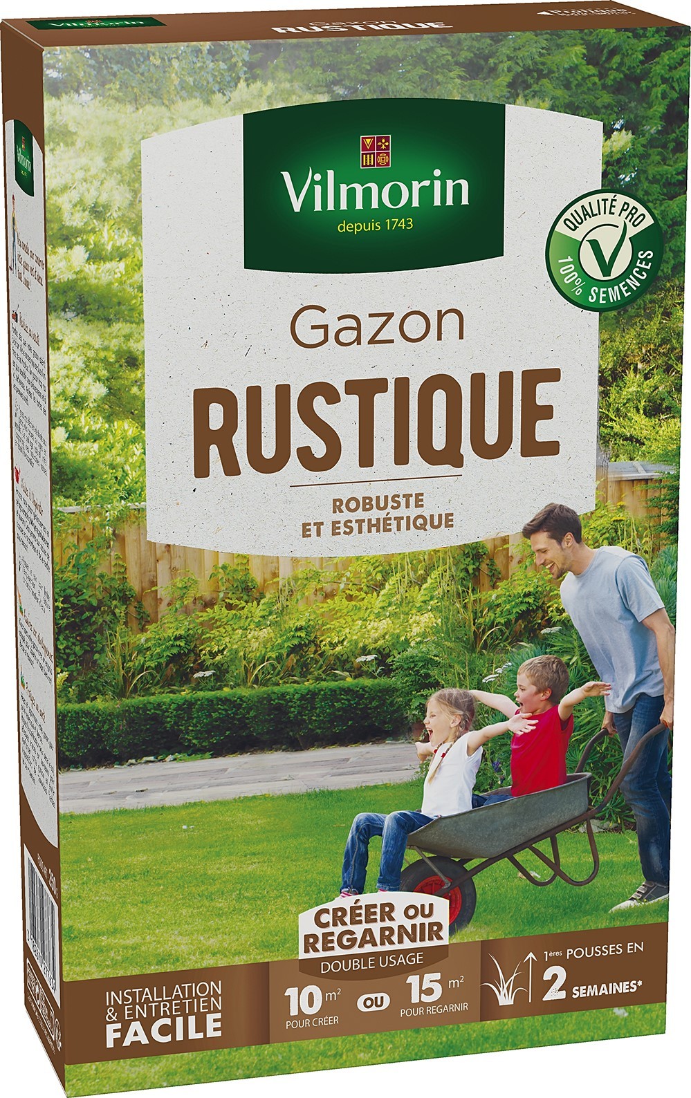 Gazon Rustique boîte de 250 gr - 10 ou 15 m² - VILMORIN