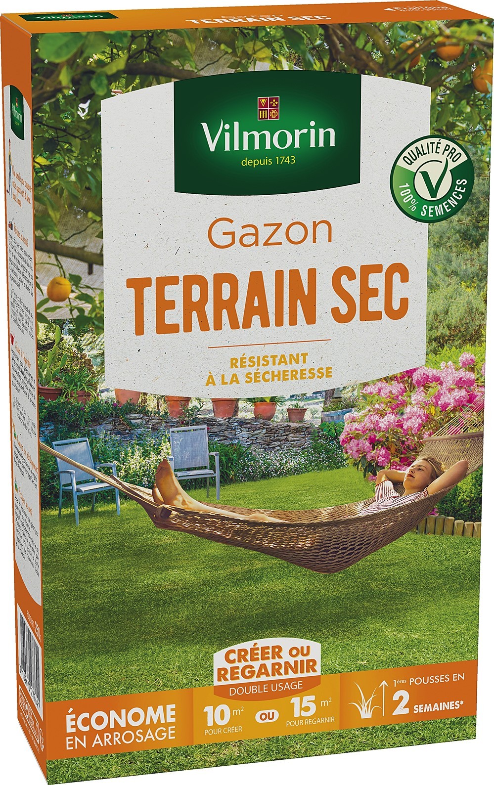 Gazon Terrain Sec 250gr 10-15m² VILMORIN