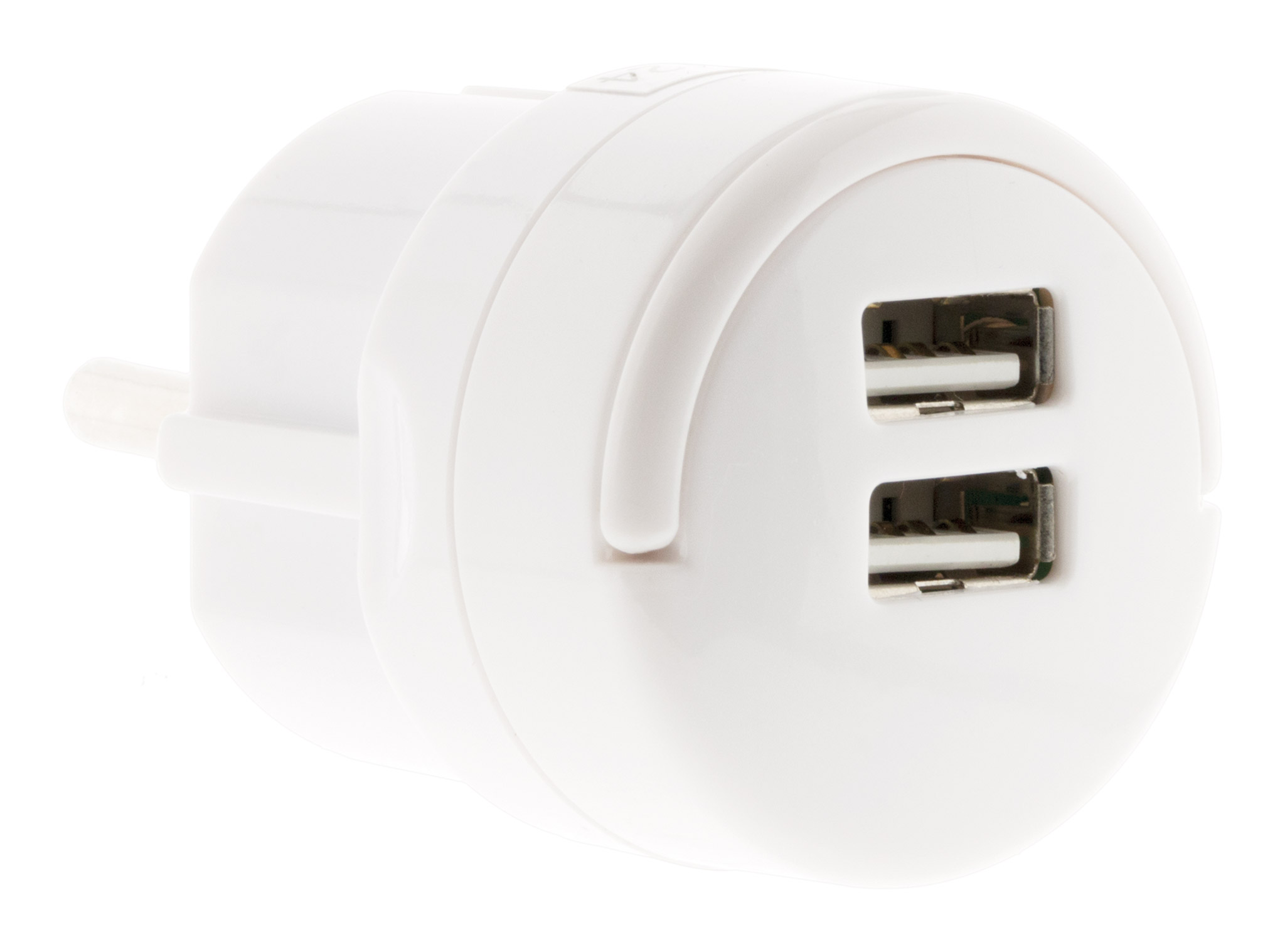 Adaptateur 2x usb 2,1a anneau d'extraction blanc