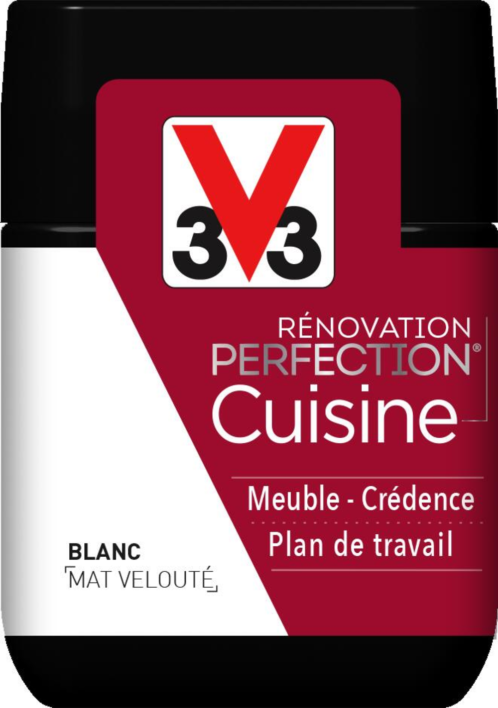 Testeur de peinture rénovation cuisine Perfection blanc mat 75ml - V33