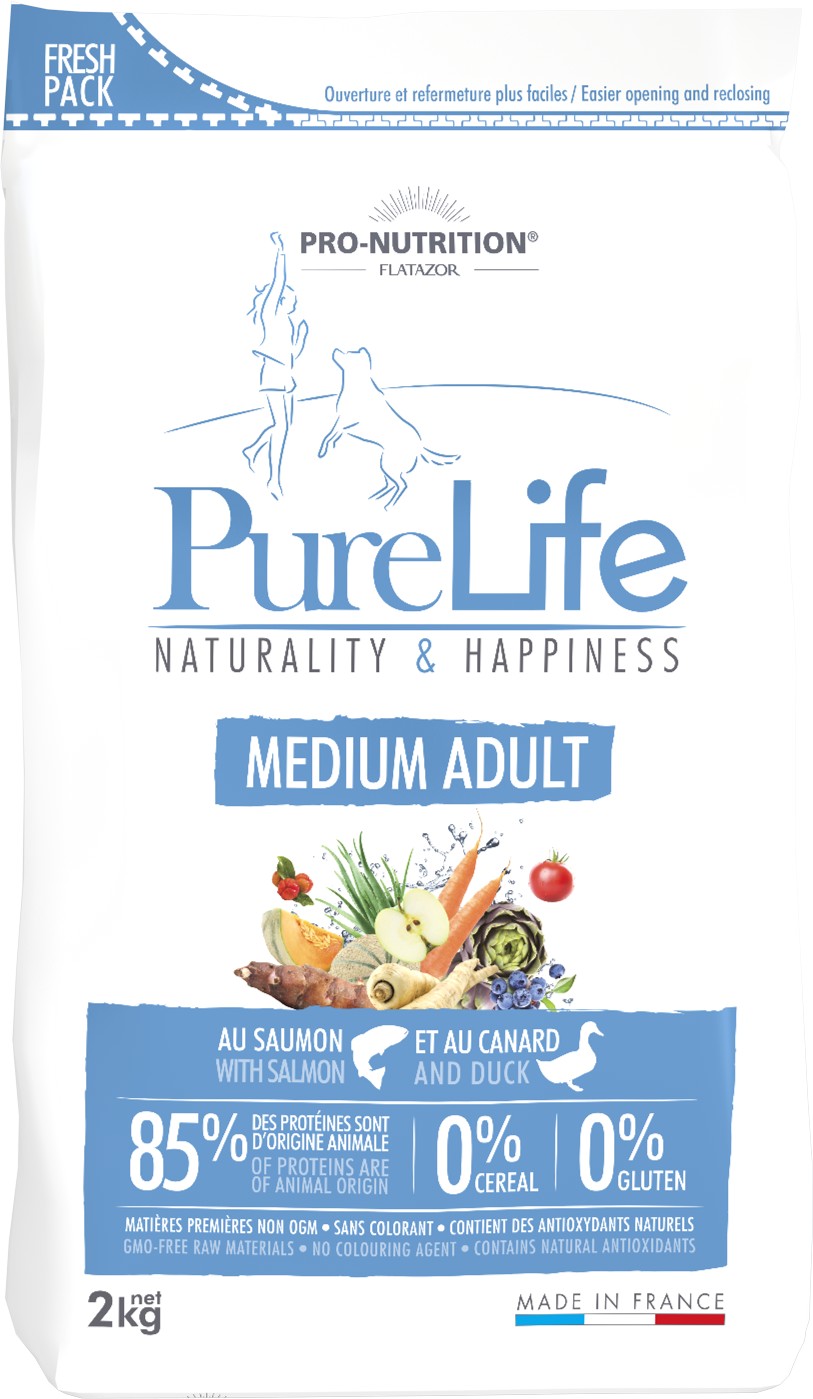 Croquette Pure Life Chien Medium Adulte 2kg - FLATAZOR