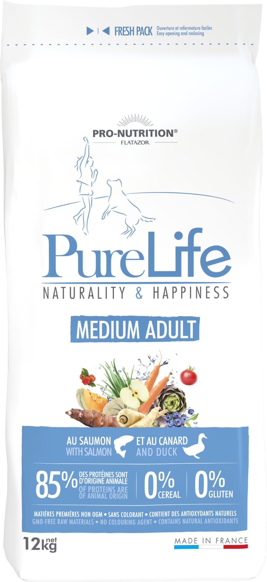 Croquette Pure Life Chien Medium Adulte 12kg - FLATAZOR