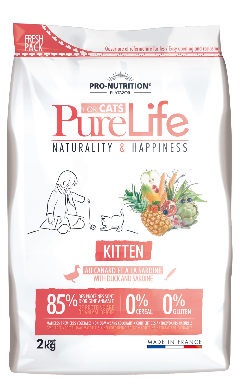 Croquette Pure Life Chat Kitten 2kg - FLATAZOR