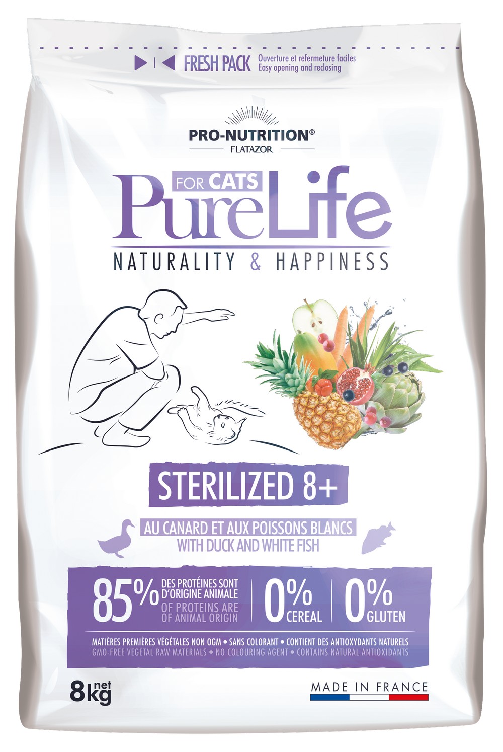 Croquette Pure Life Chat Stérilisé 8+8kg - FLATAZOR