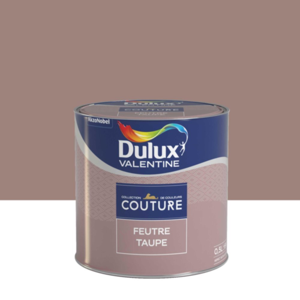 Peinture Murs et boiseries Couture Feutre Taupe Satin Velours 0,5L - DULUX VALENTINE