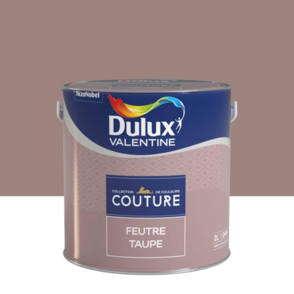 Peinture Murs et boiseries Couture Feutre Taupe Satin Velours 2L - DULUX VALENTINE