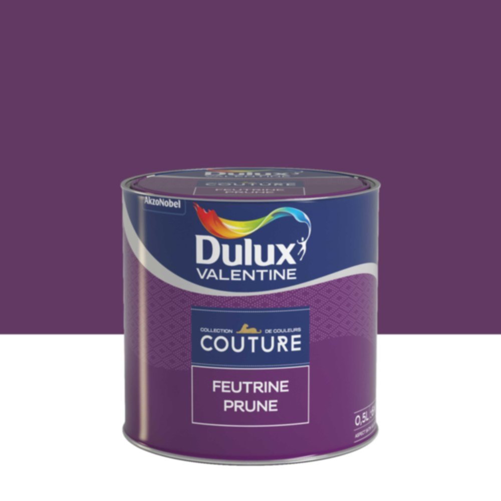 Peinture Murs et boiseries Couture Feutrine Prune Satin Velours 0,5L - DULUX VALENTINE