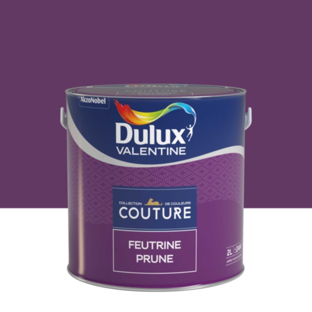 Peinture Murs et boiseries Couture Feutrine Prune Satin Velours 2L - DULUX VALENTINE