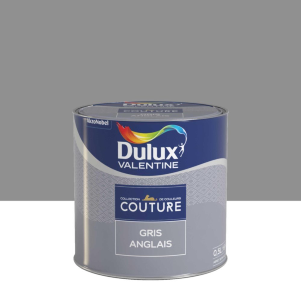 Peinture Murs et boiseries Couture Gris Anglais Satin Velours 0,5L - DULUX VALENTINE