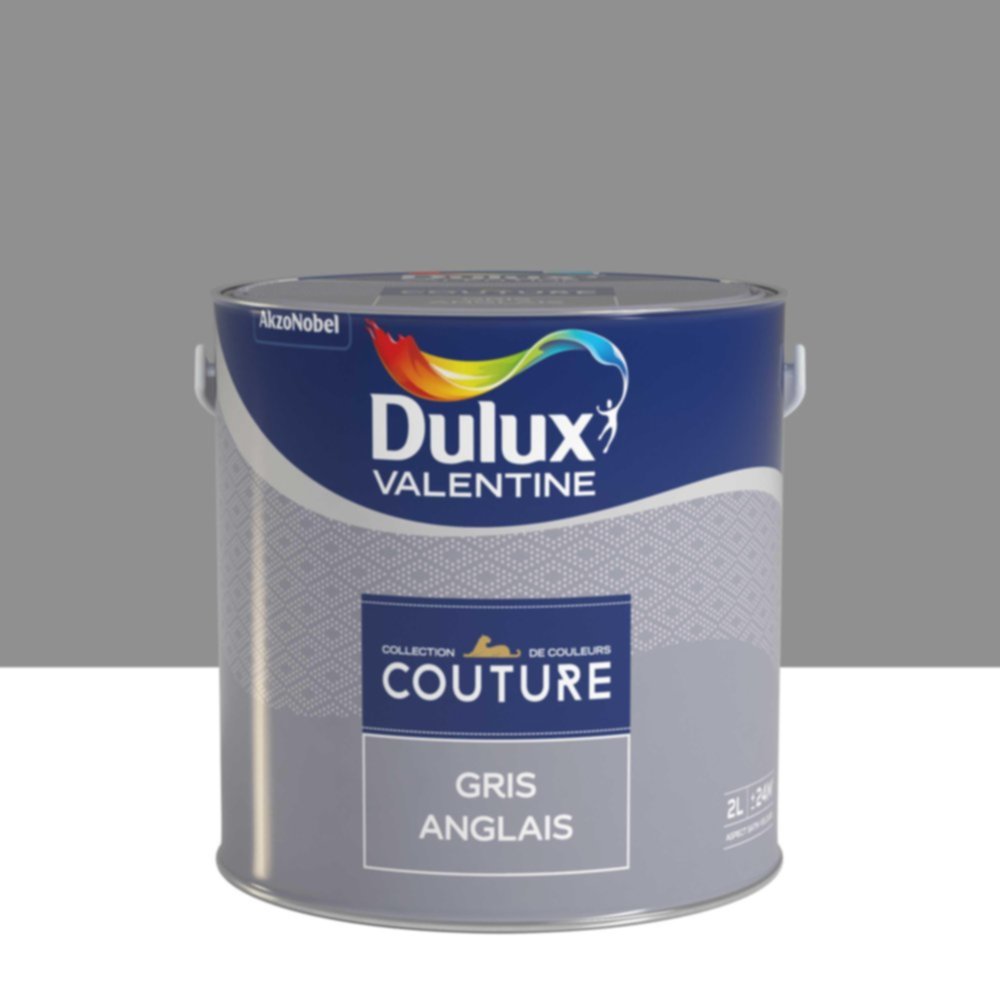 Peinture Murs et boiseries Couture Gris Anglais Satin Velours 2L - DULUX VALENTINE