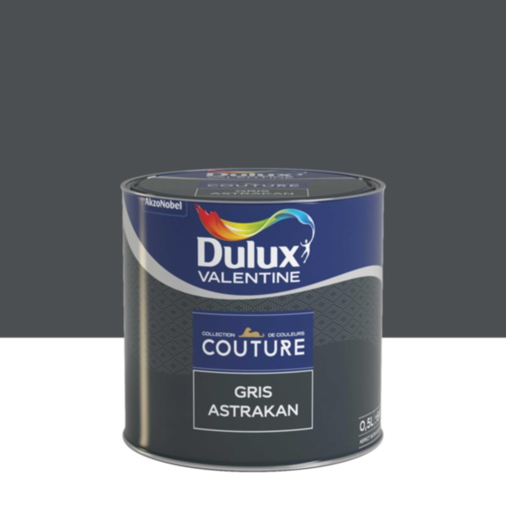 Peinture Murs et boiseries Couture Gris Astrakan Satin Velours 0,5L - DULUX VALENTINE