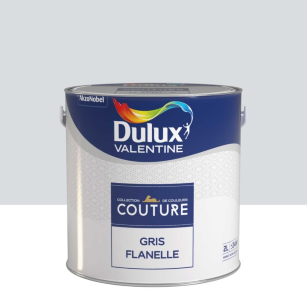 Peinture Murs et boiseries Couture Gris Flanelle Satin Velours 2L - DULUX VALENTINE