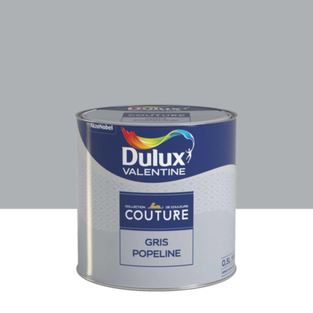 Peinture Murs et boiseries Couture Gris Popeline Satin Velours 0,5L - DULUX VALENTINE