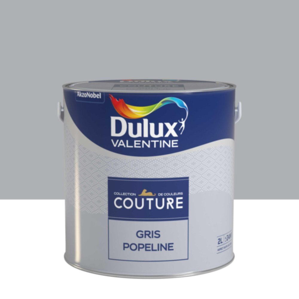 Peinture Murs et boiseries Couture Gris Popeline Satin Velours 2L - DULUX VALENTINE