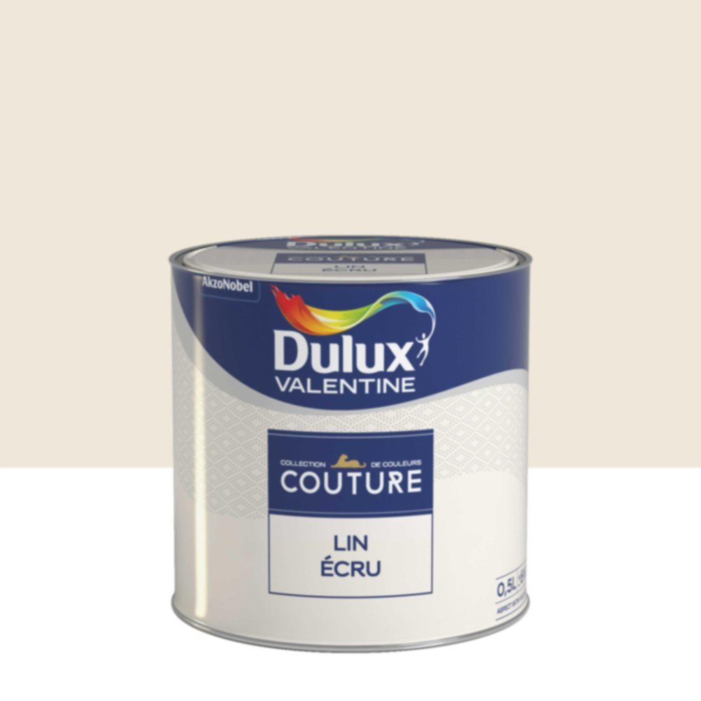 Peinture Murs et boiseries Couture Lin Ecru Satin Velours 0,5L - DULUX VALENTINE