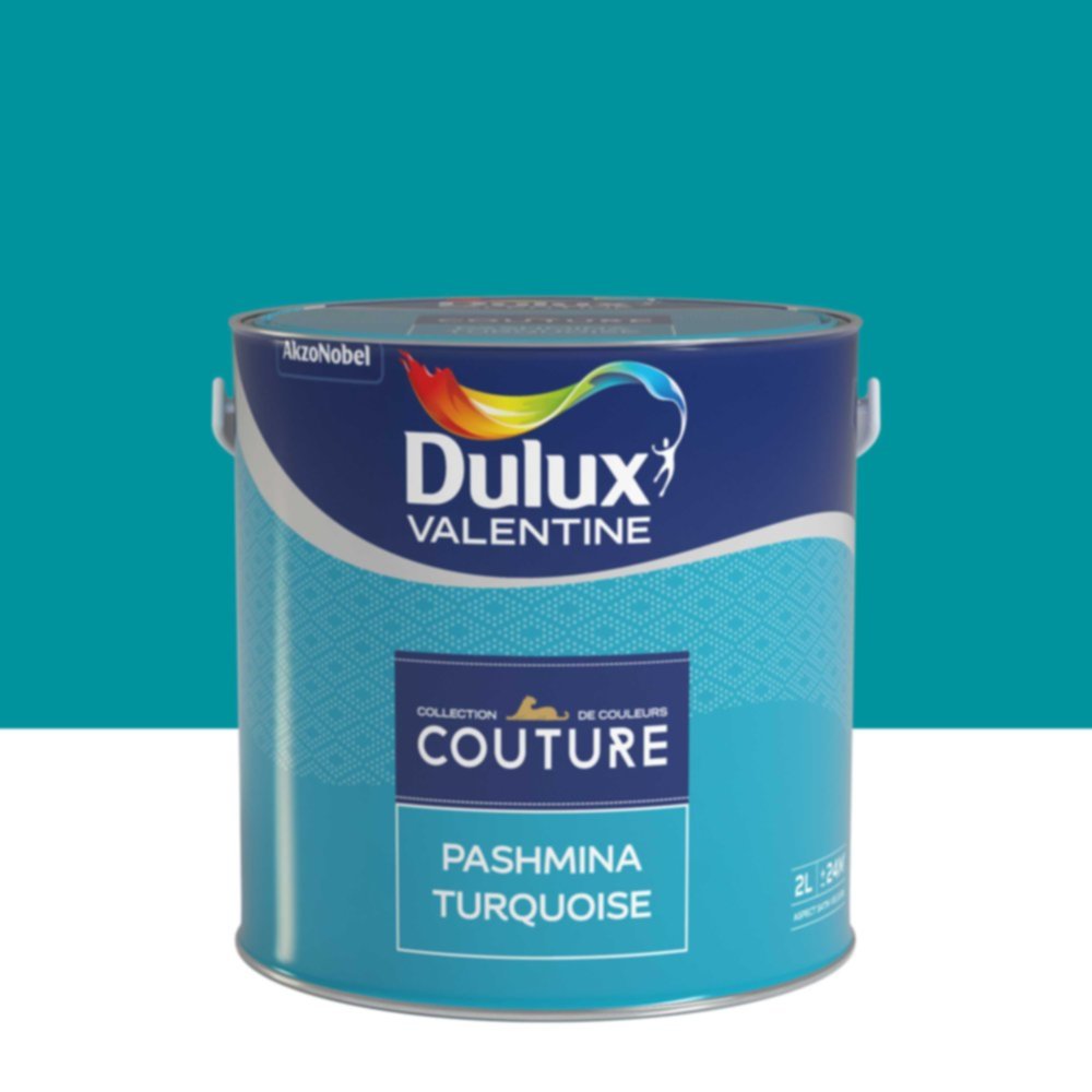 Peinture Murs et boiseries Couture Pashmina Turquoise Satin Velours 2L - DULUX VALENTINE