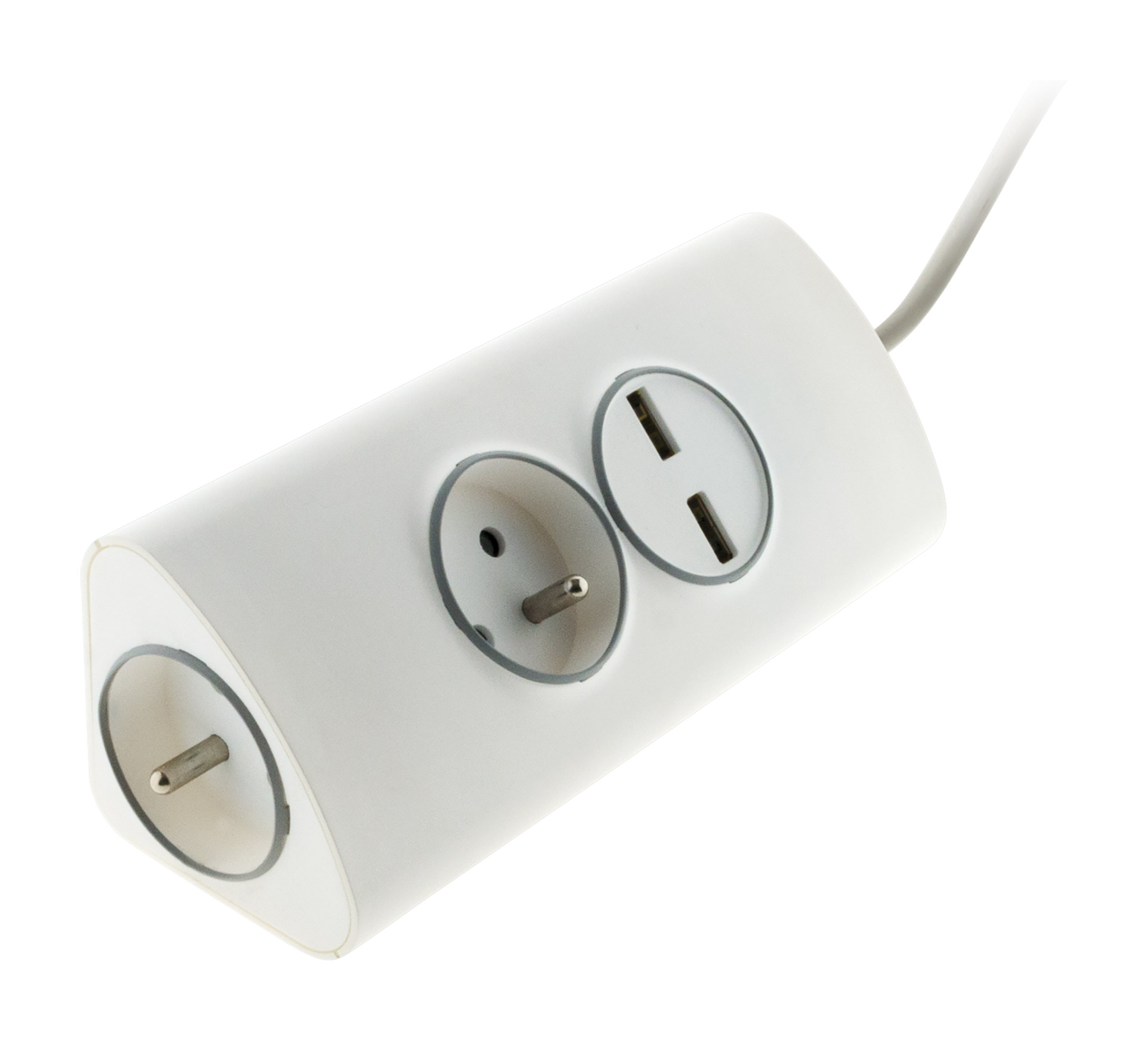 Bloc Delta 2 Prises 16A + 2 USB Câble 1,9m