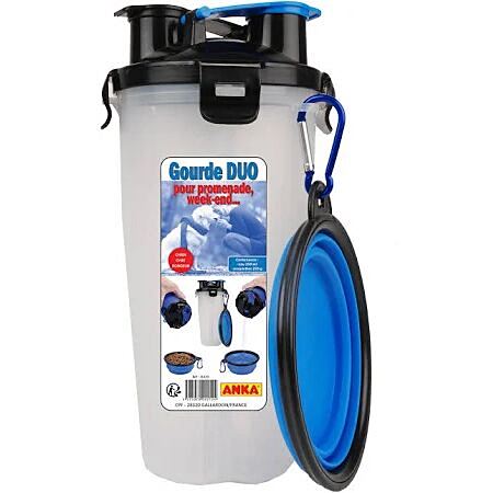 Gourde duo d’appoint eau & croquettes