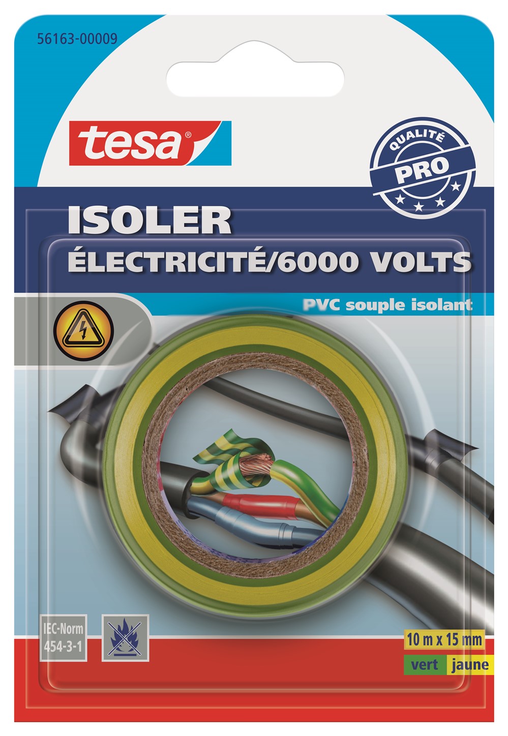 Adhésif Protection Isoler et Cercler Fils et Câbles Électriques 10mx15mm Vert/Jaune