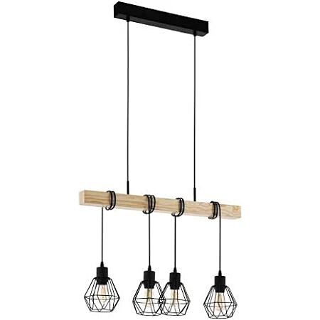 Suspension Townshend  acier bois marron L.110 cm  E27 4 x 60W - EGLO