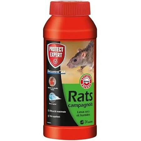 Appât Rats/Campagnols pâte lieux secs et humides 24x10gr - PROTECT EXPERT 