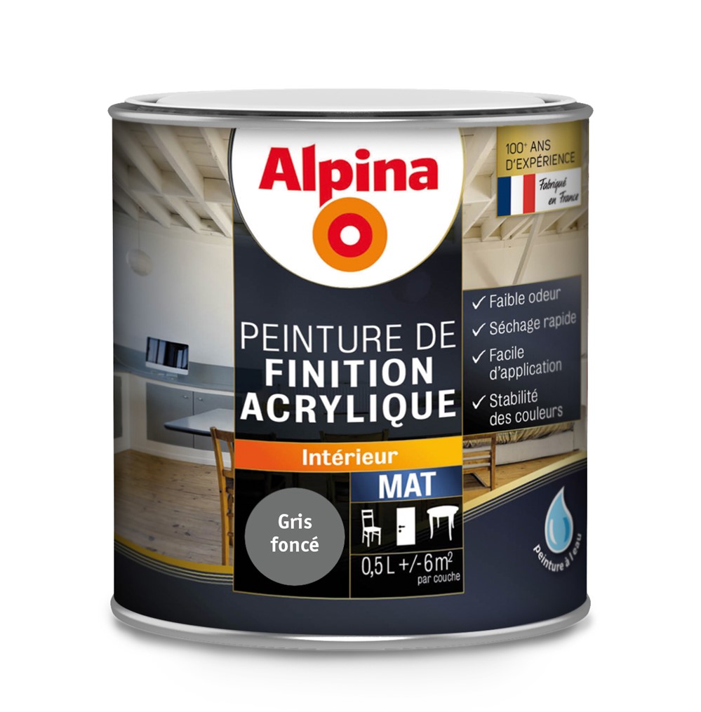 ACRYLIQUE MAT GRIS FONCE 0.5L