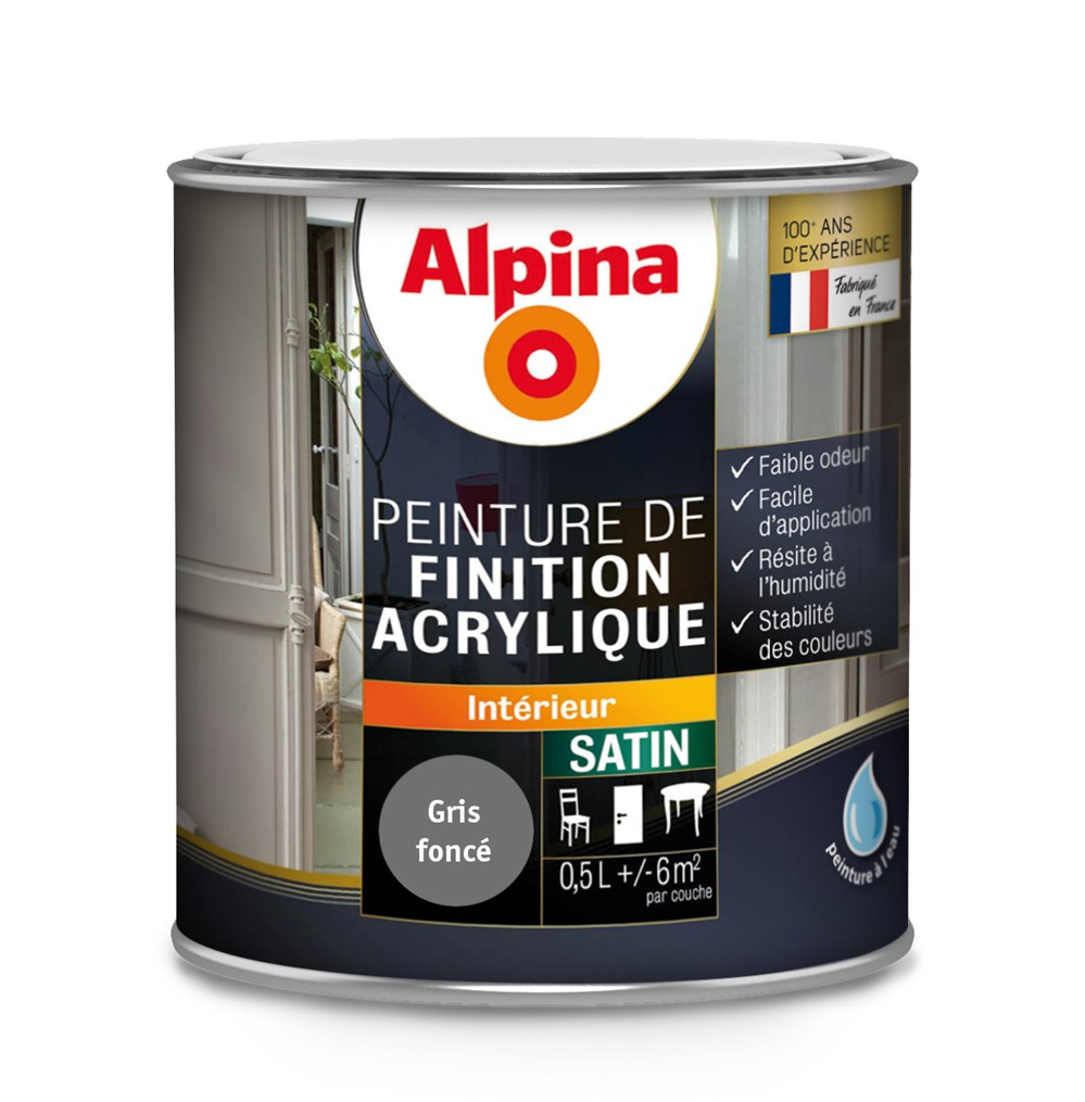 ACRYLIQUE SATIN GRIS FONCE 0.5L