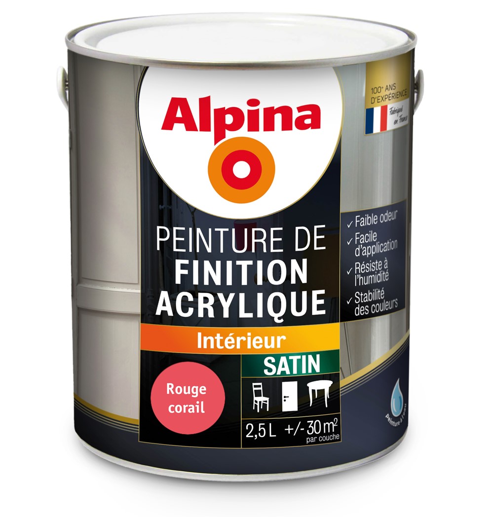 ACRYLIQUE SATIN ROUGE CORAIL 2.5L