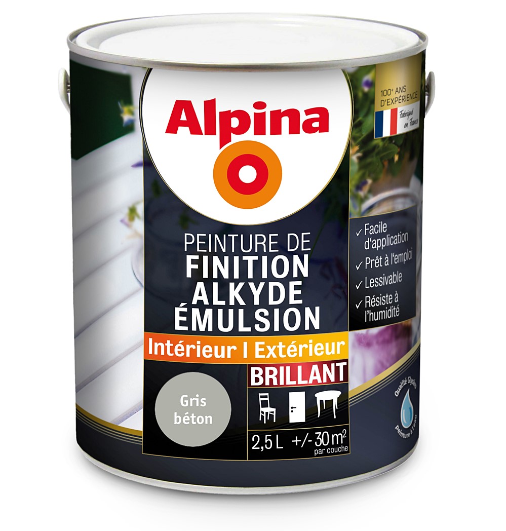 ALKYDE EMULSION BRILLANT GRIS BETON 2.5L