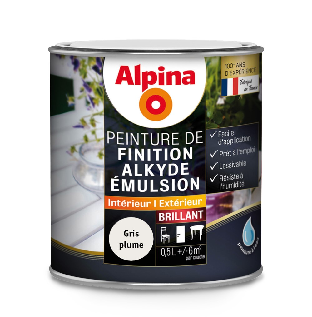 ALKYDE EMULSION BRILLANT GRIS PLUME 0.5L