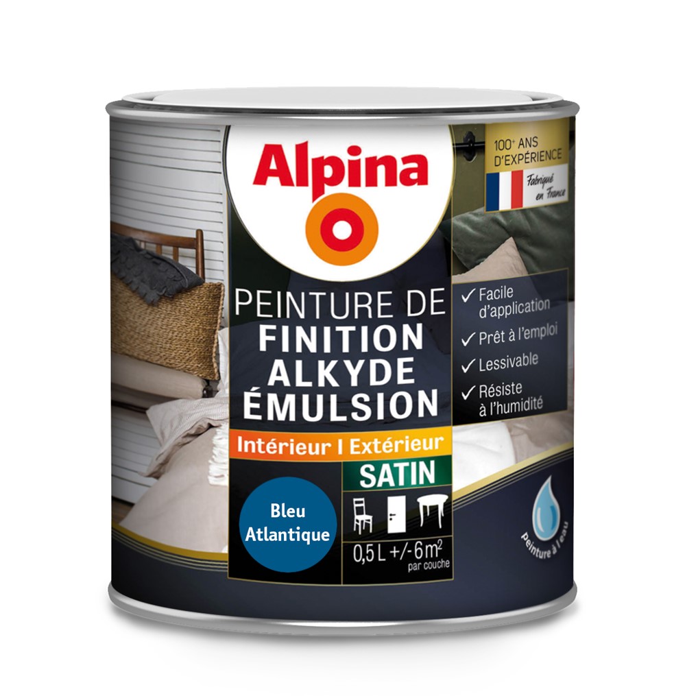 ALKYDE EMULSION SATIN BLEU ATLANTIQUE 0.5L