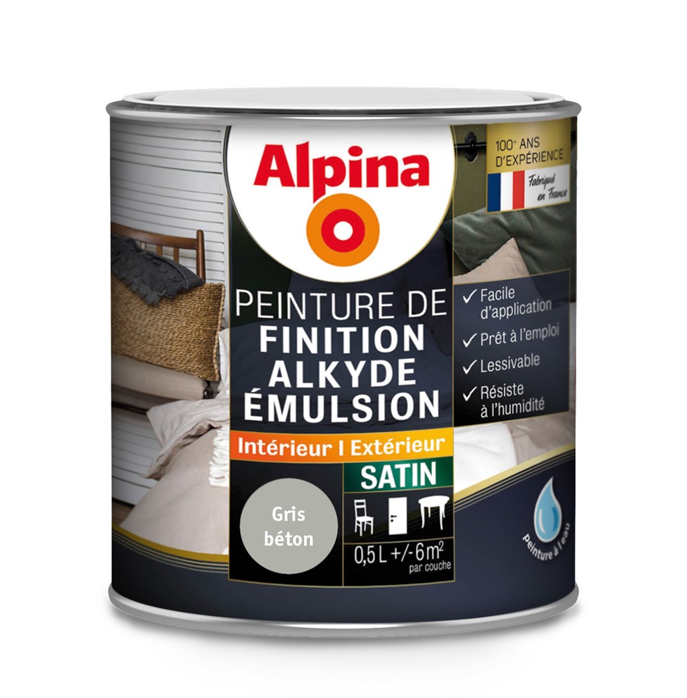 ALKYDE EMULSION SATIN GRIS BETON 0.5L