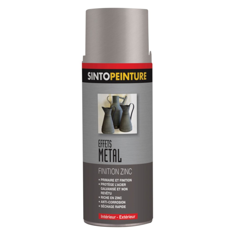 Peinture aérosol effet métal Zinc 400ml - SINTO PEINTURE