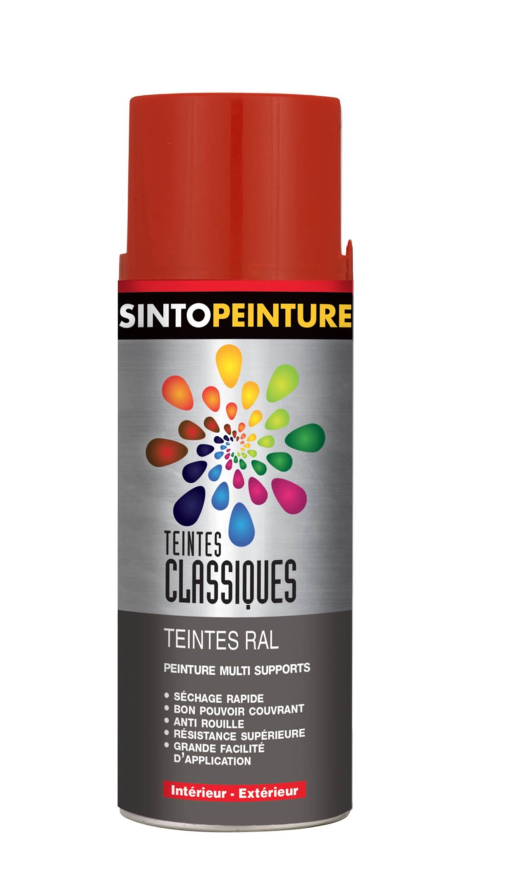 Peinture aérosol multisupports Rouge clair 400ml - SINTO PEINTURE